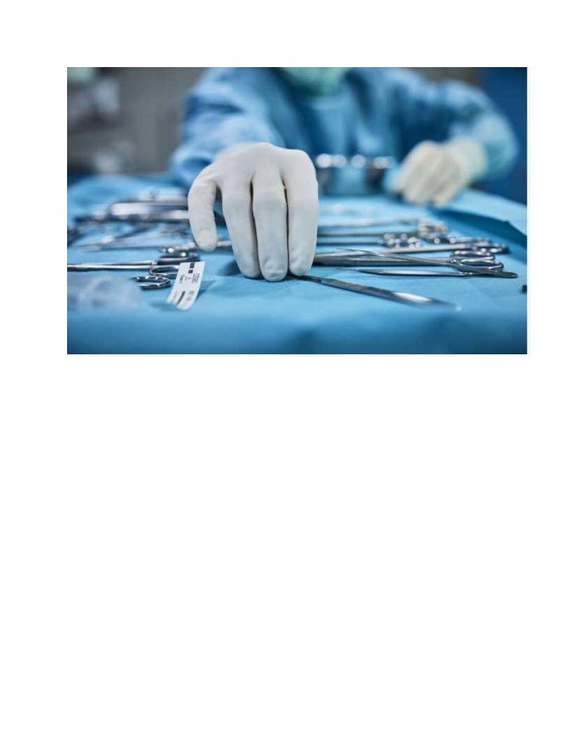 Sterile orthopedic surgical instruments prepared for a veterinary procedure